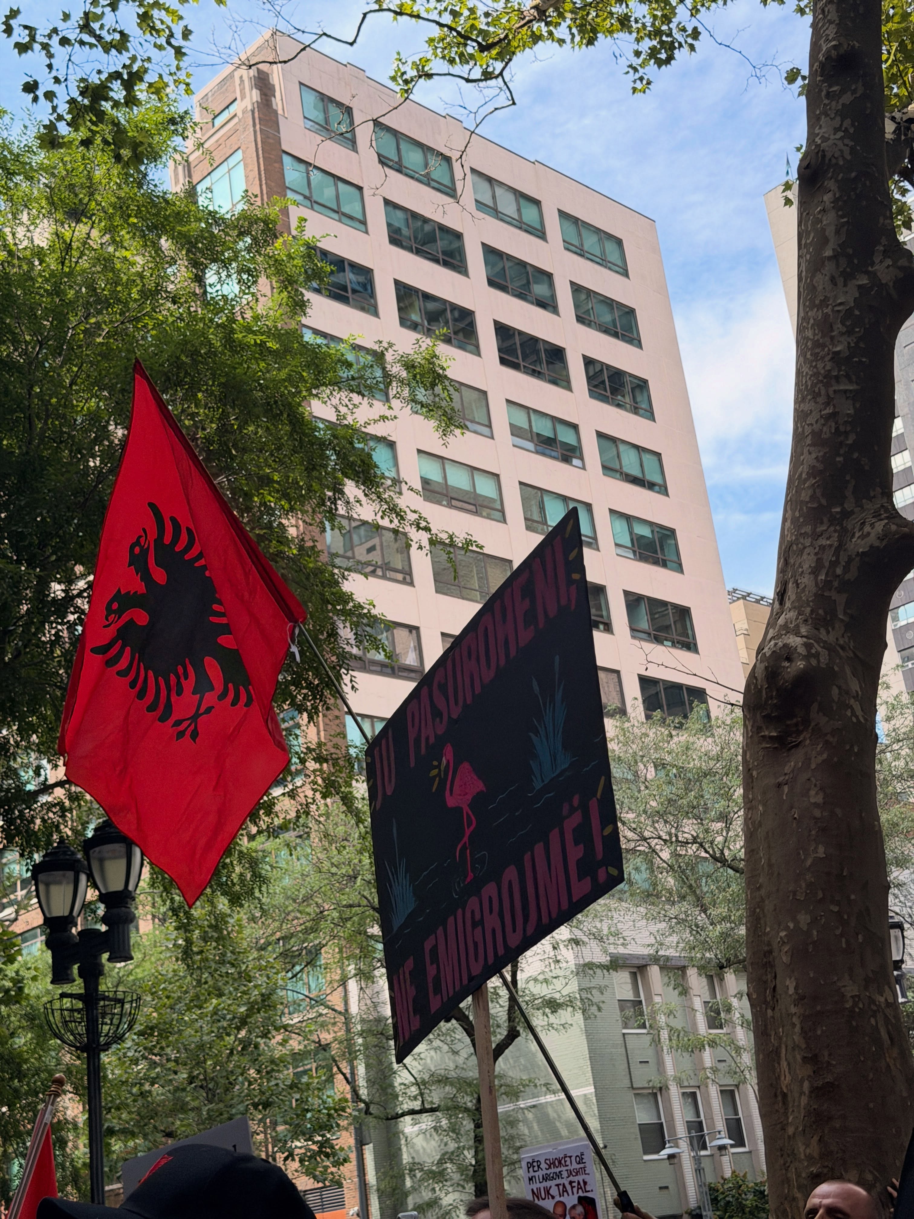 Foto nga protesta përpara United Nations